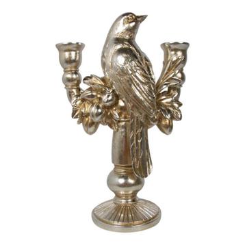Kaarsenhouder vogel hars zilver 18,5x10x28,7cm beschikbaar voor biedingen