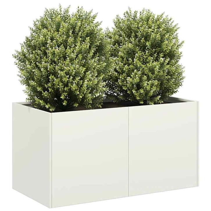 vidaXL Plantenbak 80x40x40 cm koudgewalst staal wit, Tuin en Terras, Bloembakken en Plantenbakken, Nieuw, Metaal, Verzenden