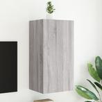 vidaXL Tv-wandmeubel met LED-verlichting 40,5x35x80 cm grijs, Verzenden, Nieuw, Overige houtsoorten