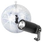 BeamZ spiegelbol 30cm met LED puntspot, Muziek en Instrumenten, Licht en Laser, Verzenden, Nieuw, Discobol