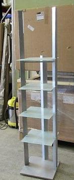 Stelling met glazen platen, B40 x D40 x H185 cm, Gebruikt