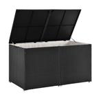 Polyrotan Opbergbox / Kussenbox Ikaria - Zwart, Tuin en Terras, Bergingen en Tuinkasten, Ophalen of Verzenden, Nieuw, Overige materialen