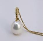 Ketting met hanger - 14 karaat Geel goud - 0.04ct. tw. -