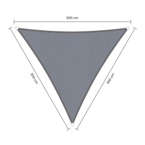 Driehoek schaduwdoek - Grijs - Waterdicht - 5,0 x 5,0 x 5,0, Tuin en Terras, Schaduwdoeken, Ophalen of Verzenden
