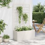 vidaXL Plantenbak met latwerk 80x36x140 cm polypropeen wit, Tuin en Terras, Verzenden, Nieuw, Kunststof