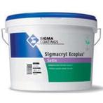 Sigma Sigmacryl Ecoplus Satin - Wit - 5 liter, 5 tot 10 liter, Wit, Nieuw, Ophalen of Verzenden