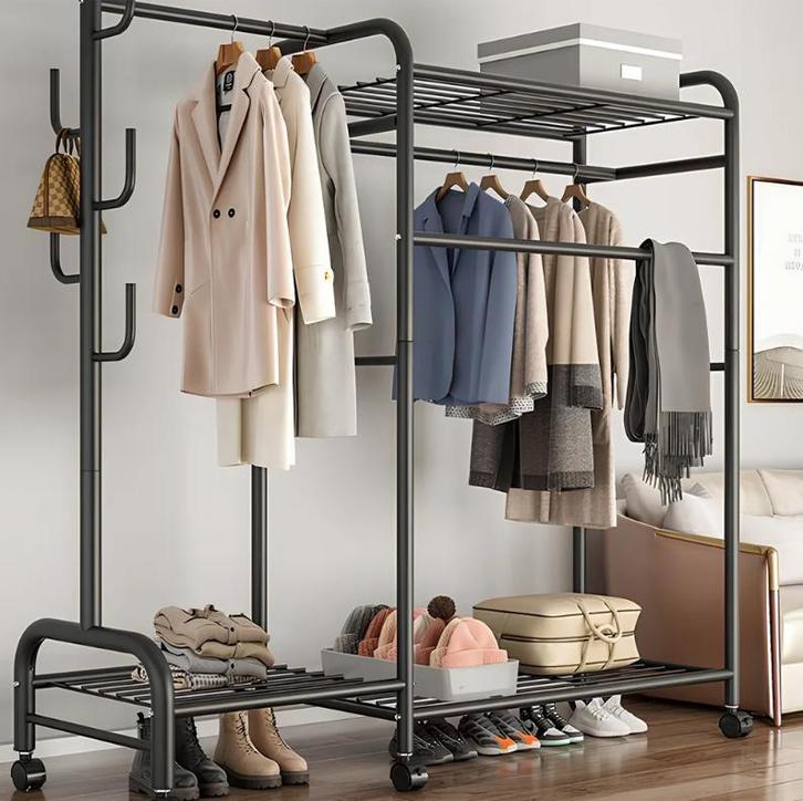 Vrijstaand Kledingrek Metaal –Meerdere Stangen en Opbergplan, Kleding | Dames, Kledingrekken, Nieuw, Verzenden