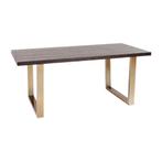 *WOONWINKEL* Kare Design Osaka Eettafel Donker Hout Met Goud, Huis en Inrichting, Tafels | Eettafels, Verzenden, Nieuw