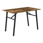 Eettafel Flatanger 110x74,5x70 cm houtkleurig donker en zwar, Huis en Inrichting, Tafels | Eettafels, Verzenden, Nieuw