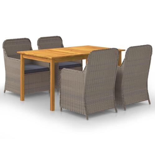 vidaXL 5-delige Tuinset bruin, Tuin en Terras, Tuinsets en Loungesets, Tuinset, Nieuw, 4 zitplaatsen, Hardhout, Verzenden