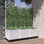 vidaXL Plantenbak met latwerk 120x40x136 cm polypropeen wit, Kunststof, 100 cm of meer, Verzenden, Nieuw