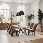 Eetkamerstoel, ergonomisch, massief hardhout - oud bruin, Se, Huis en Inrichting, Stoelen, Verzenden, Nieuw