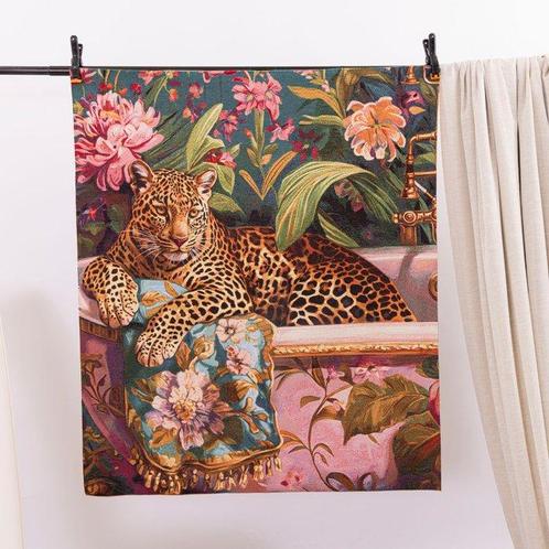 Tropisch chique luipaard wandtapijt - Wandtapijt - 110 cm -, Antiek en Kunst, Kunst | Designobjecten