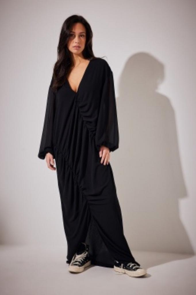 NA-KD Ruched Front Maxi Dress Dames Jurk - Maat 42 (Jurken), Kleding | Dames, Jurken, Nieuw, Verzenden