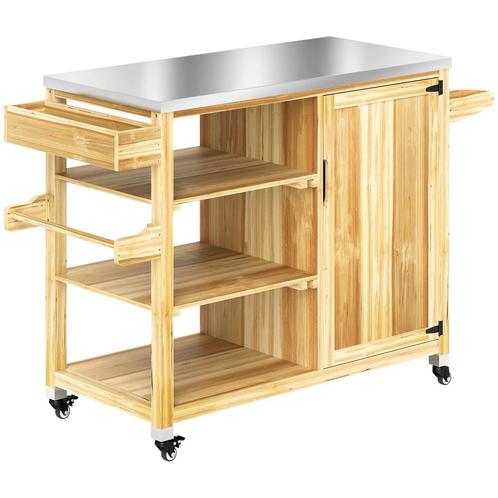 TRUUSK Grillwagen 6-Lagen Serveerwagen Met Werkblad Handdoek, Huis en Inrichting, Keuken | Keukenbenodigdheden, Nieuw, Verzenden