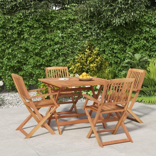 vidaXL 5-delige Eethoek massief acaciahout, Tuin en Terras, Tuinsets en Loungesets, Nieuw, Hardhout, Verzenden