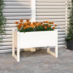 vidaXL Plantenbak 78x40x52 cm massief grenenhout wit, Tuin en Terras, Bloembakken en Plantenbakken, Verzenden, Nieuw, 60 tot 100 cm