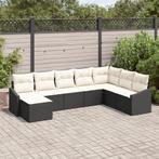 vidaXL 8-delige Tuinset met kussens poly rattan zwart, Verzenden, Nieuw, Rotan, Tuinset
