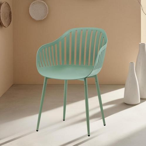Eetkamerstoel  Kunststof Groen - Armstoel Groen  - Stoel, Huis en Inrichting, Stoelen, Nieuw, Ophalen of Verzenden