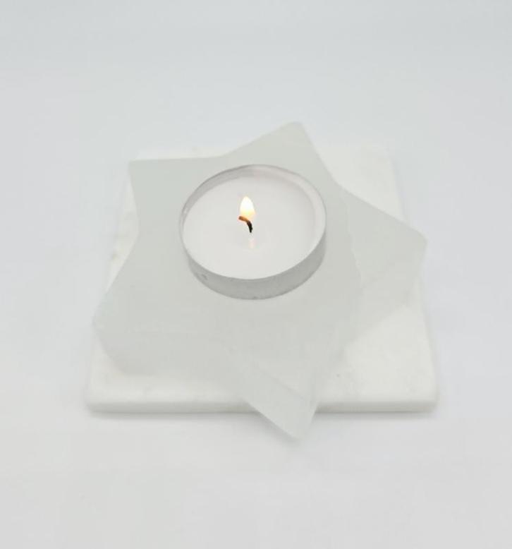 Seleniet Ster Waxinelichthouder, Verzamelen, Mineralen en Fossielen, Ophalen of Verzenden