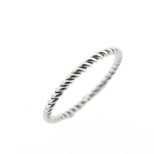 Witgouden gedraaide aanschuifring (gouden ring), Sieraden, Tassen en Uiterlijk, Ringen, Dame, Overige kleuren, 17 tot 18, Gebruikt