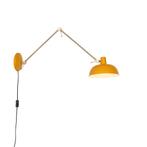 Retro wandlamp geel met brons - Milou, Nieuw, Overige materialen, Retro
