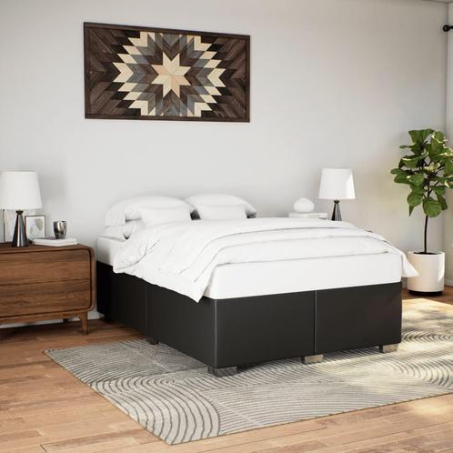 vidaXL Bedframe kunstleer zwart 140x200 cm, Huis en Inrichting, Slaapkamer | Bedden, 140 cm, 200 cm, Zwart, Tweepersoons, Nieuw