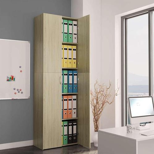 vidaXL Kantoorkast 60x32x190 cm bewerkt hout sonoma, Huis en Inrichting, Kasten | Roldeurkasten en Archiefkasten, Nieuw, Verzenden