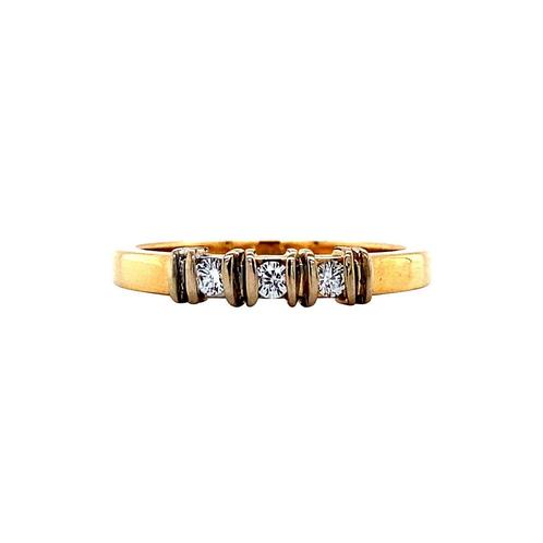 Gouden rijring met diamant 18 krt, Sieraden, Tassen en Uiterlijk, Ringen, Nieuw, Ophalen of Verzenden