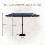 2dekans | Coast 400 x 200 cm Dubbele Tuinparasol Donkerblauw, Ophalen of Verzenden, Zo goed als nieuw