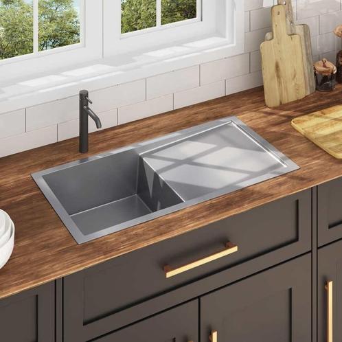 RVS Keuken Gootsteen Handgemaakt - Tweedekansje! OP=OP, Doe-het-zelf en Verbouw, Sanitair, Nieuw, Rvs, Wastafel, Ophalen of Verzenden