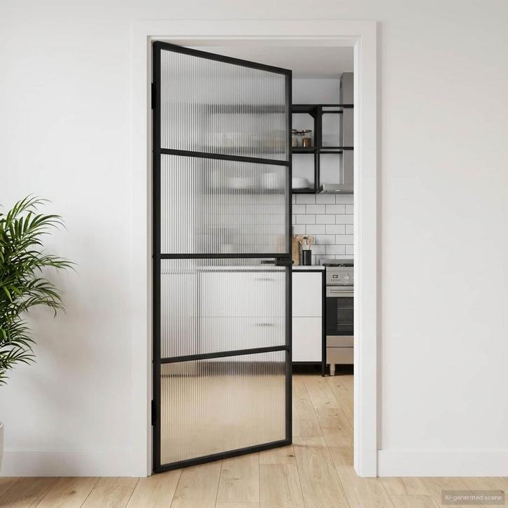 vidaXL Huisdeur 102 x 201,5 x 3,5 cm Aluminium en Gehard, Doe-het-zelf en Verbouw, Deuren en Horren, Nieuw, Verzenden