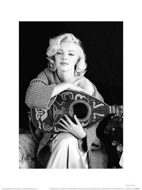 Kunstdruk Marilyn Monroe Lute 40x50cm, Huis en Inrichting, Woonaccessoires | Schilderijen, Tekeningen en Foto's, Nieuw, Verzenden