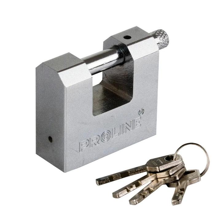 Blokslot extra stevig - 70mm - 4 sleutels - Gietijzer, Doe-het-zelf en Verbouw, Hang- en Sluitwerk, Slot, Nieuw, IJzer, Ophalen of Verzenden