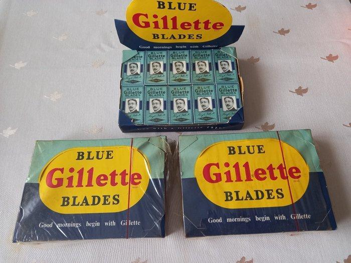 Blue Gillette Blades - 3 Displays - Reclamebord (3) - Anders, Antiek en Kunst, Antiek | Speelgoed