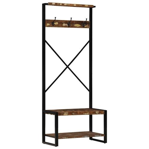 vidaXL Kledingrek 80x40x190 cm massief gerecycled hout, Huis en Inrichting, Woonaccessoires | Wandplanken en Boekenplanken, Nieuw