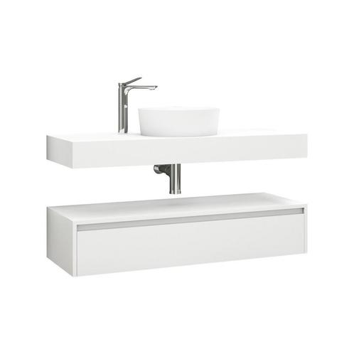 Onderkast AquaSplash Lina met Wastafelblad 120cm Mat Wit, Huis en Inrichting, Badkamer | Badkamermeubels, Ophalen of Verzenden