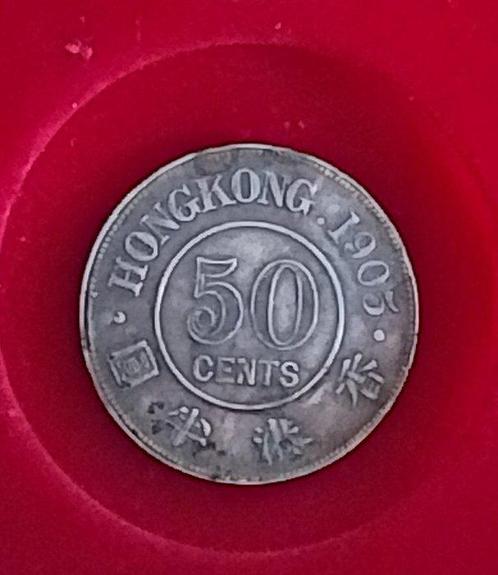 Brits Hongkong. Edward VII. 50 Cents 1905 (Zonder, Postzegels en Munten, Munten | Azië