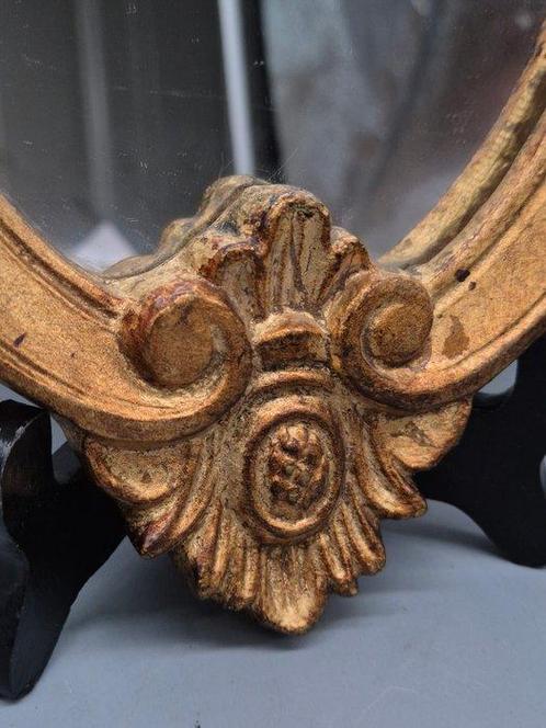 Spiegel- Barokstijl – ovale wandspiegel – hout, verguld -, Antiek en Kunst, Curiosa en Brocante