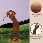 Vrouwelijke golfer beeldje, vrouwelijke golfer roest | 40 cm, Verzenden, Nieuw