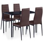 vidaXL Eethoek Bruin (5-delig) | Retourdeal | -55% Korting!, Huis en Inrichting, Complete eetkamers, Ophalen of Verzenden, Nieuw