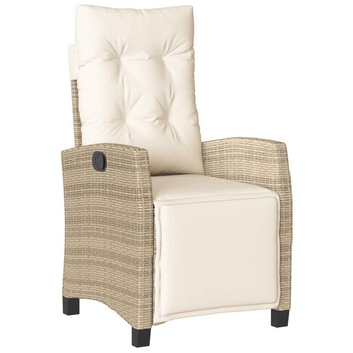 Verstelbare Tuinstoel Poly Rattan Beige - Tweedekansje!, Tuin en Terras, Tuinstoelen, Verstelbaar, Nieuw, Rotan, Ophalen of Verzenden