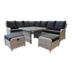 Showroommodel Bilbao hoek dining loungeset 7-delig wit grijs, Tuin en Terras, Ophalen of Verzenden, Nieuw