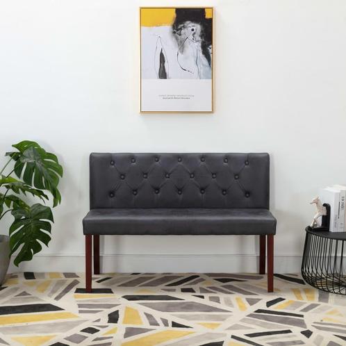 vidaXL Bankje 120 cm kunstsuède grijs, Huis en Inrichting, Banken | Voetenbanken en Poefen, Nieuw, Verzenden