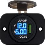 ProRide 12V USB Stopcontact Inbouw met Voltmeter/Ampèremeter, Doe-het-zelf en Verbouw, Verzenden, Nieuw