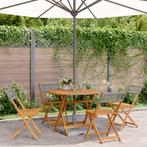 vidaXL 5-delige Tuinset poly rattan en massief hout grijs, Verzenden, Nieuw, Hardhout, Tuinset