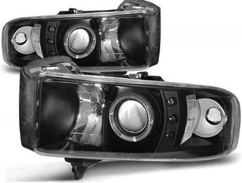 Koplampen DODGE RAM 94-01 ANGEL EYES ZWART, Auto-onderdelen, Verlichting, Nieuw, Ophalen of Verzenden