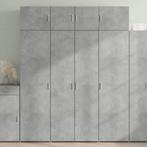 vidaXL buffetkast 80x42,5x185 cm bewerkt hout betongrijs, Minder dan 50 cm, Verzenden, 75 cm of meer, Nieuw