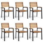 vidaXL Tuinstoelen 6 st stapelbaar massief acaciahout en, Verzenden, Nieuw, Hout
