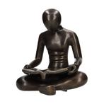 Beeldje - Man reads book - Brons, Antiek en Kunst